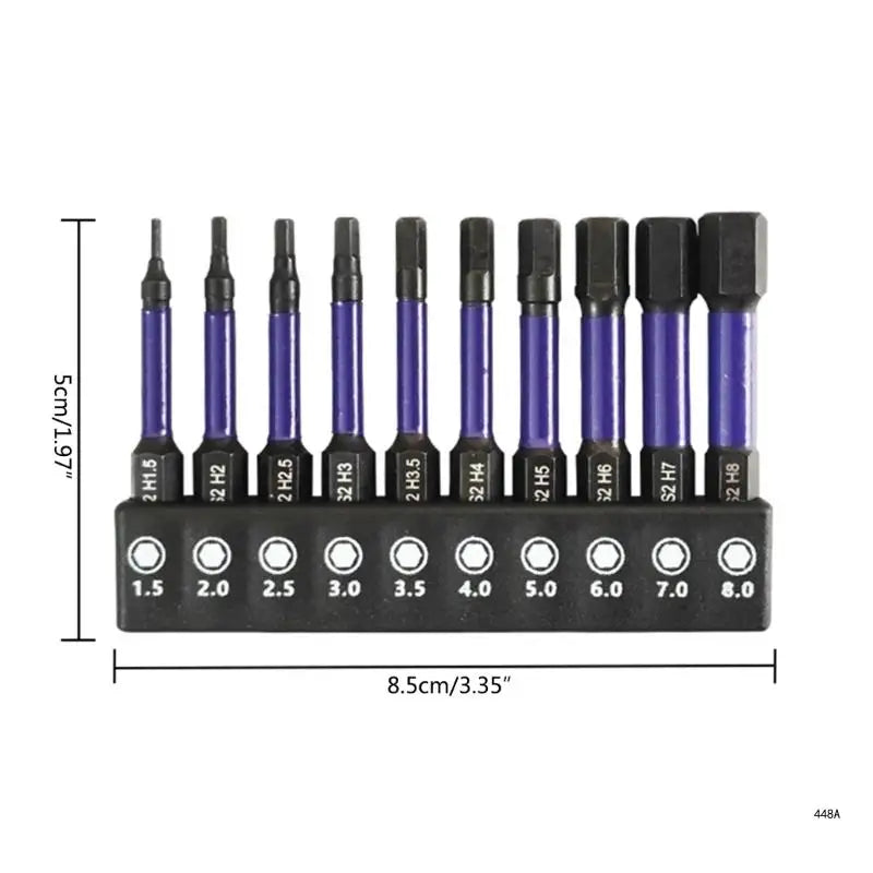 10Pcs Magnetic Hex Shank Set