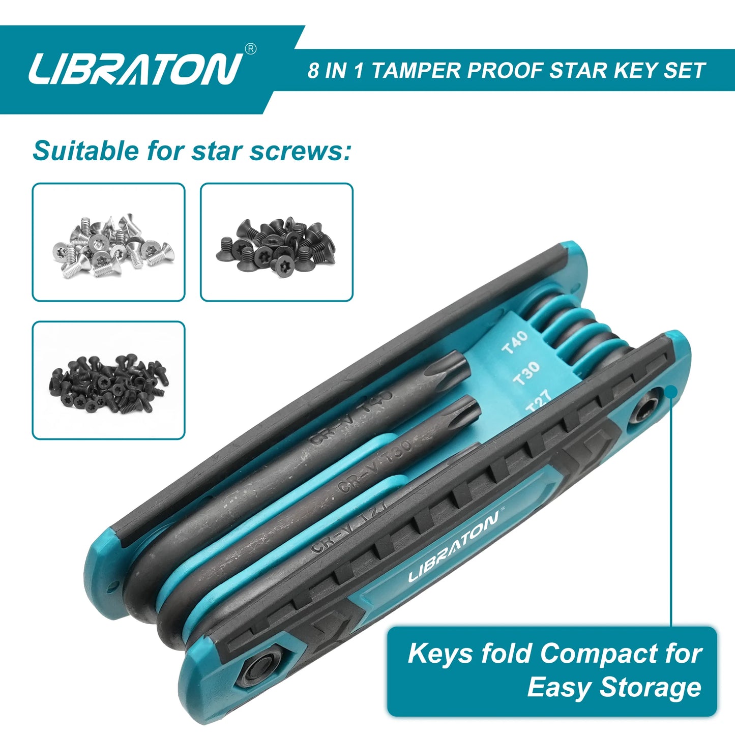 Libraton 8 in 1 Folding Torx Key Set
