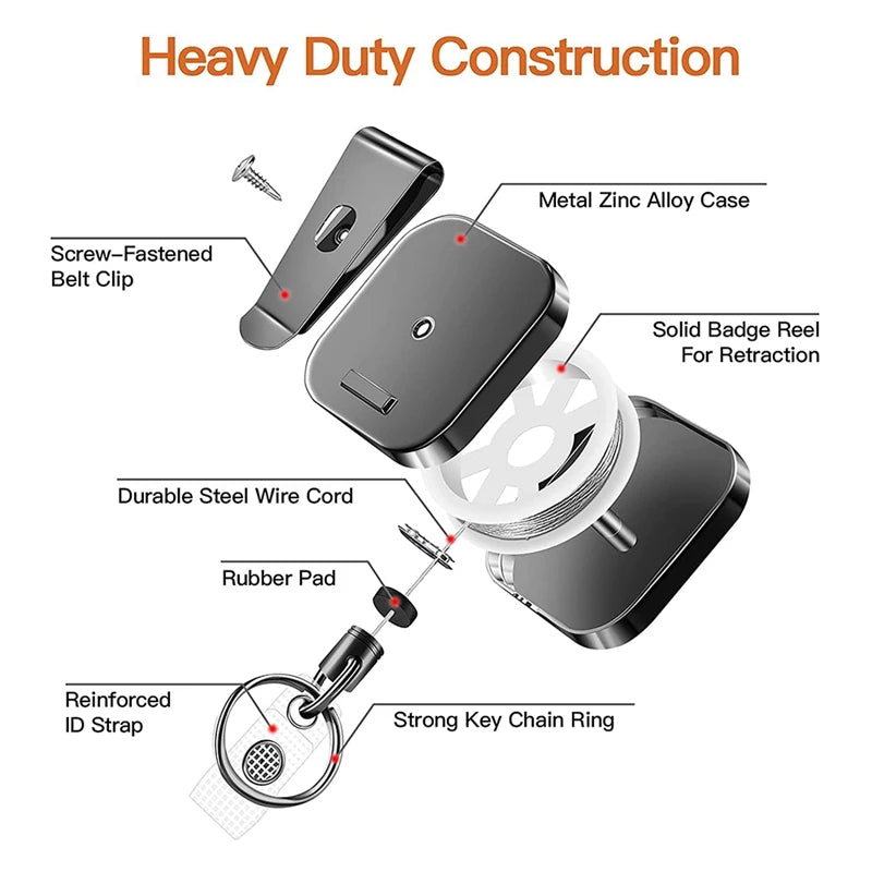 Heavy Duty Retractable Carabiner Keychain