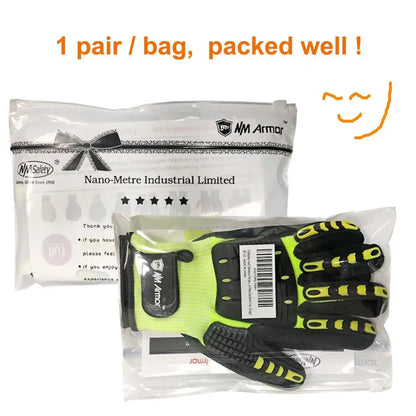 Cut Resistant Safety Work Gloves Anti Vibration Anti Impact Oil-proof Protective With Nitrile Dipped Palm