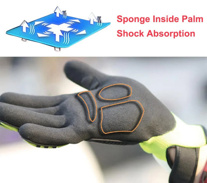 Cut Resistant Safety Work Gloves Anti Vibration Anti Impact Oil-proof Protective With Nitrile Dipped Palm