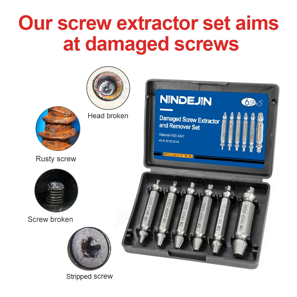 6pc Speed Out (Damaged Screw, Bolt, Stud Extractor)