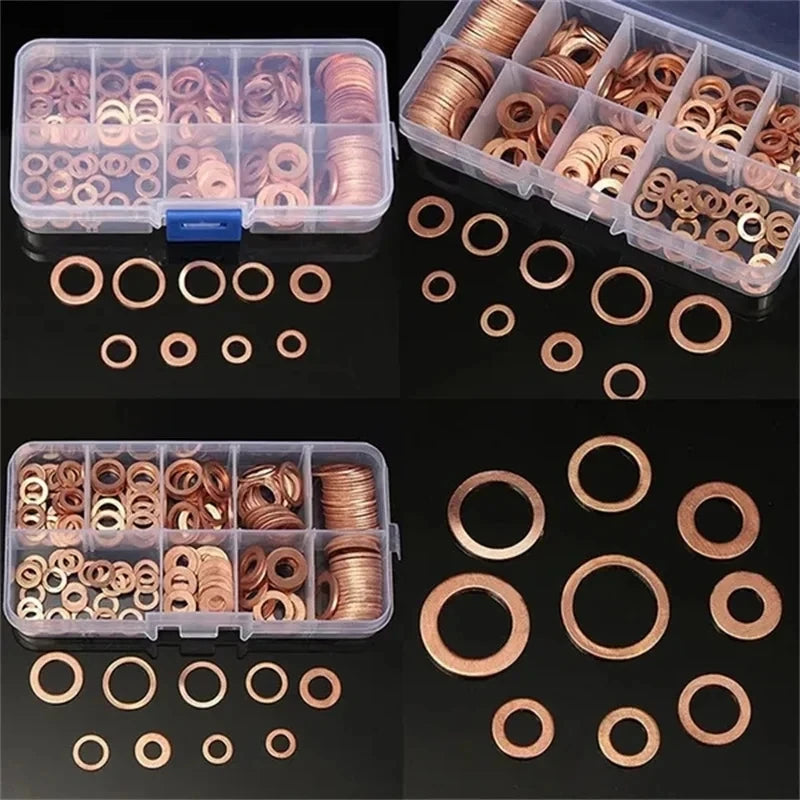 100/200Pcs/Box Copper Washer Kit