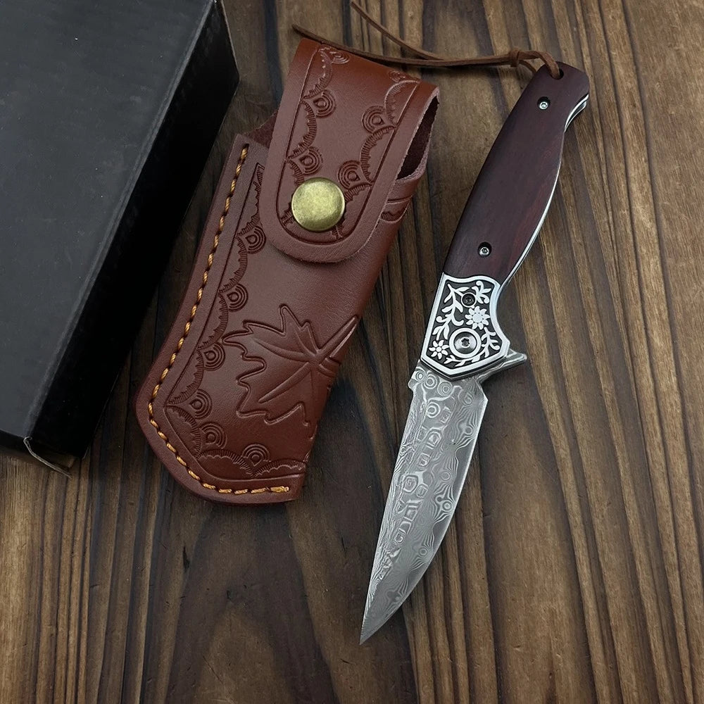 Adventurers Damascus Folding Knife