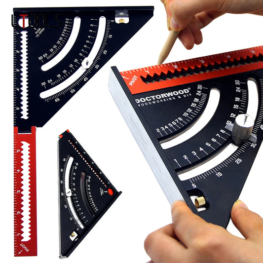 Speed Square with Folding Ruler and Marking Gauge Scriber