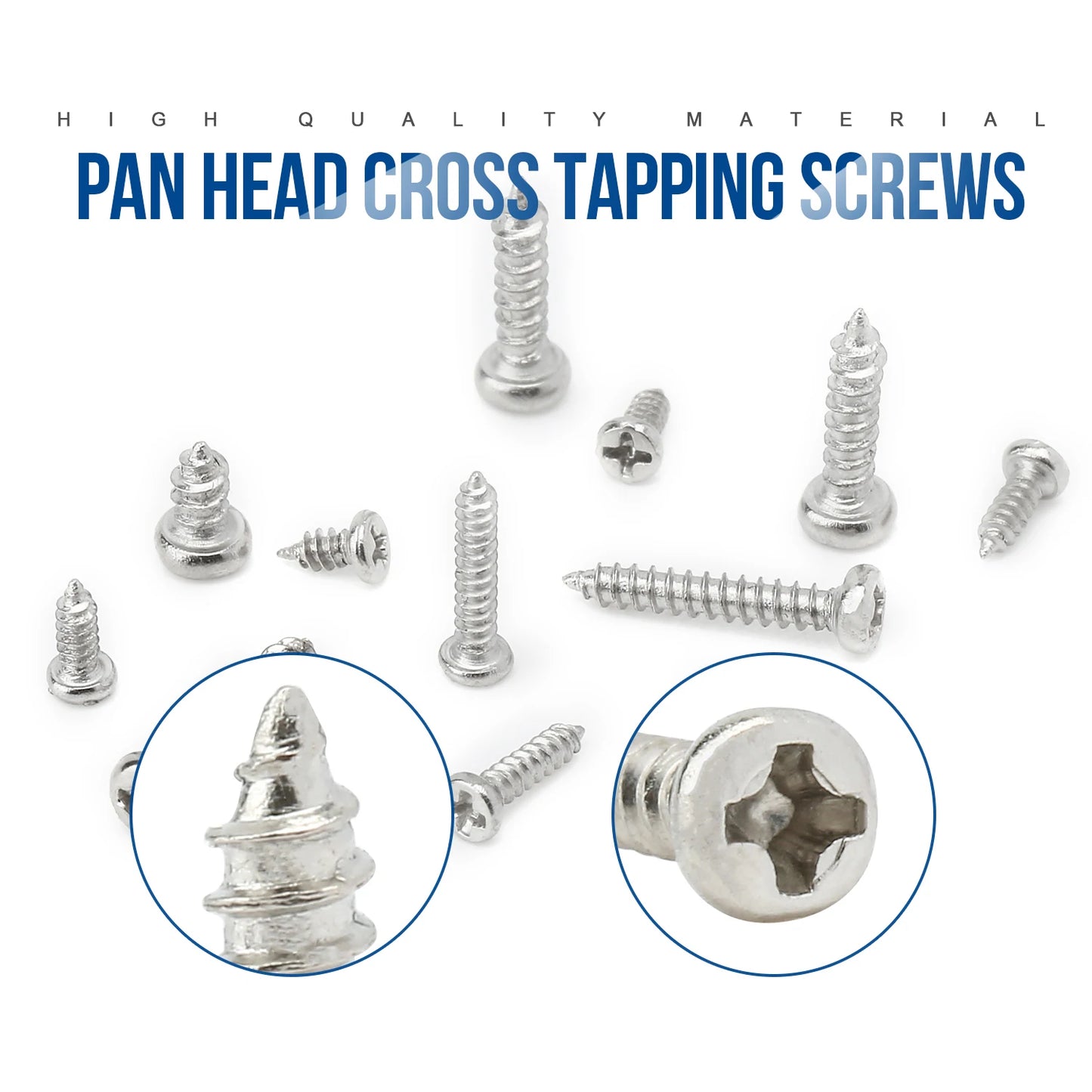 1100pcs Round Pan Head Tapping Screws Set