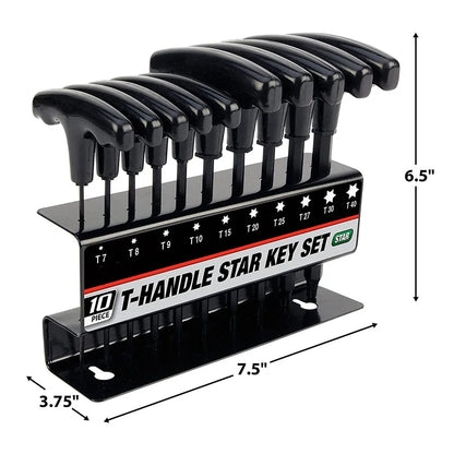 10pc T-Handle Hex/Torx Wrench