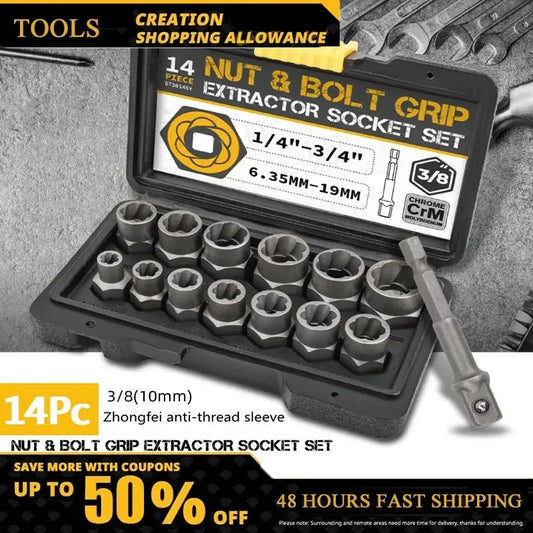 Bolt Nut Remover Set 14Pcs