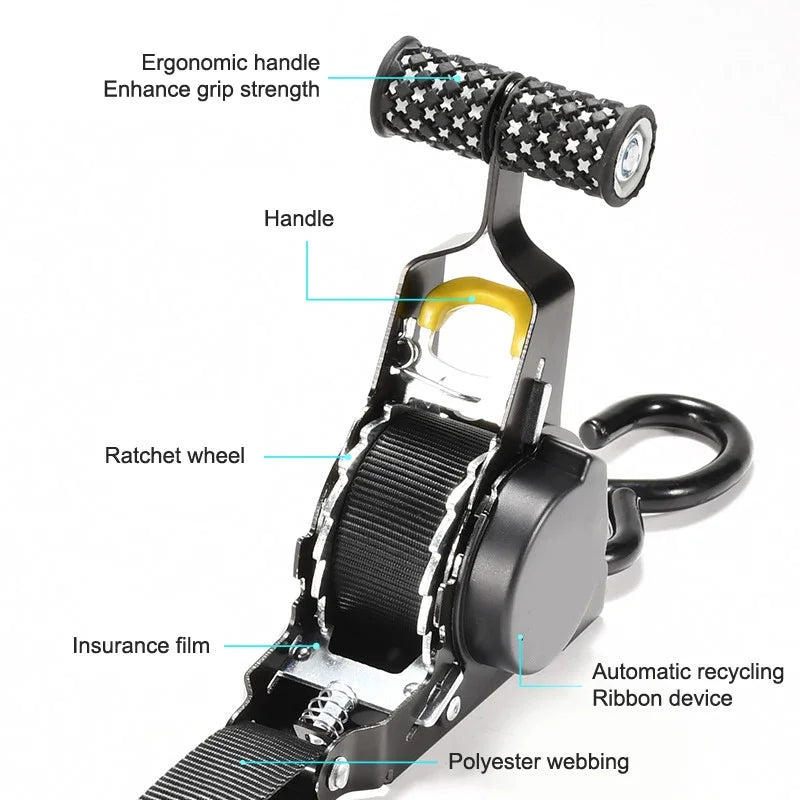 Retractable Auto Ratchet Strap