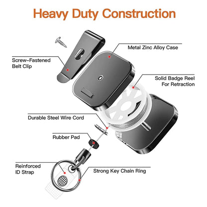 Heavy Duty Retractable Carabiner Keychain
