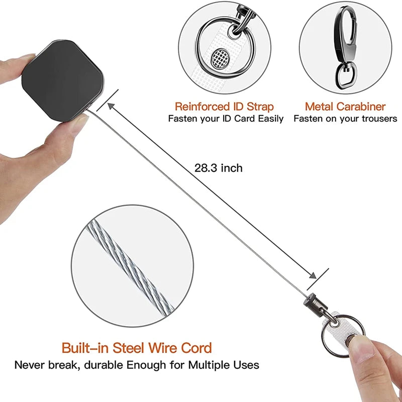 Heavy Duty Retractable Carabiner Keychain
