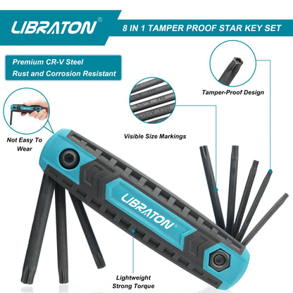 Libraton 8 in 1 Folding Torx Key Set