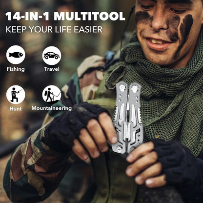 14 In 1 Multitool with Sheath
