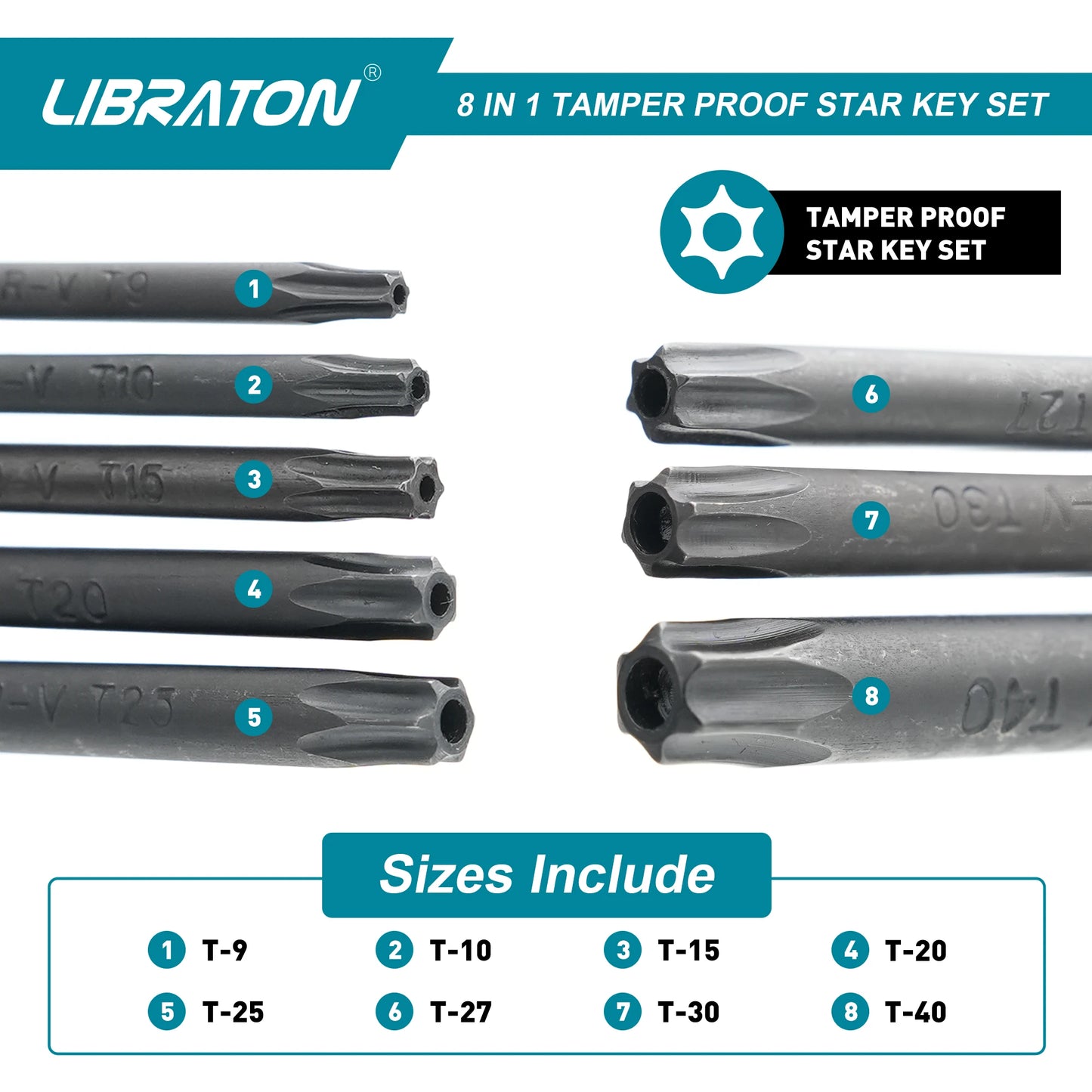 Libraton 8 in 1 Folding Torx Key Set