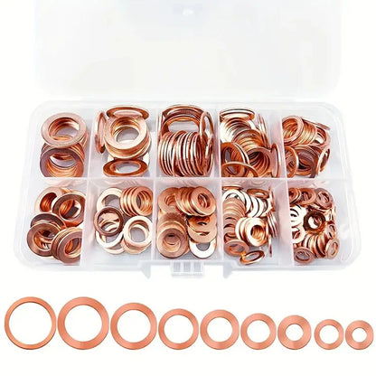 100/200Pcs/Box Copper Washer Kit