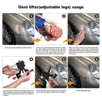 Super PDR Adjustable Car Dent Puller Paintless Repair Tools Kit  Auto Body Suction Cup Auto Dent Removal Tool Kits Dent Remover