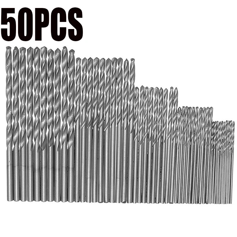 50Pc Titanium Coated Drill Bits HSS