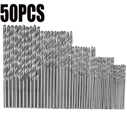 50Pc Titanium Coated Drill Bits HSS
