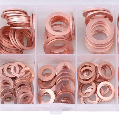 100/200Pcs/Box Copper Washer Kit