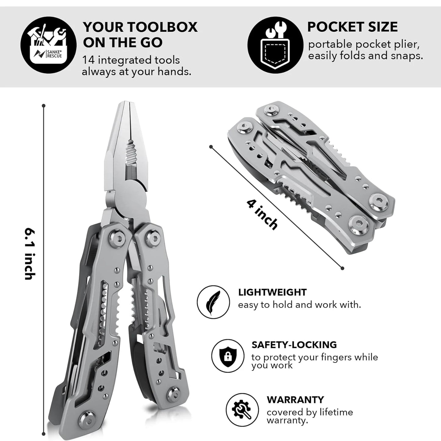 14 In 1 Multitool with Sheath