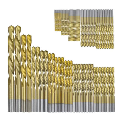 50Pc Titanium Coated Drill Bits HSS
